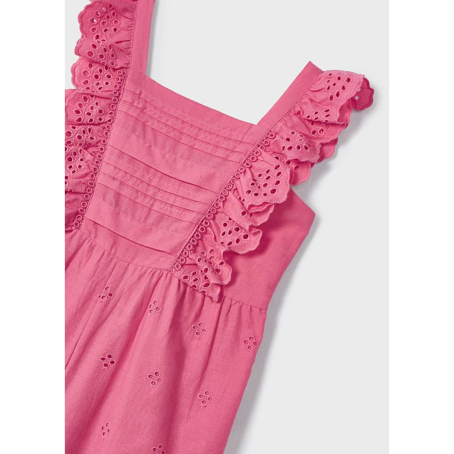 Mayoral Peony Eyelet Cotton Jumpsuit-MAYORAL-Little Giant Kidz