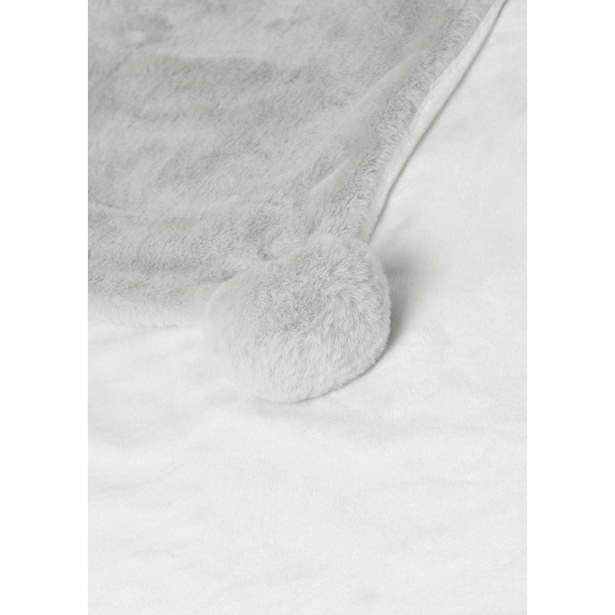 Mayoral PomPom Faux Fur Baby Blanket - Fog-MAYORAL-Little Giant Kidz