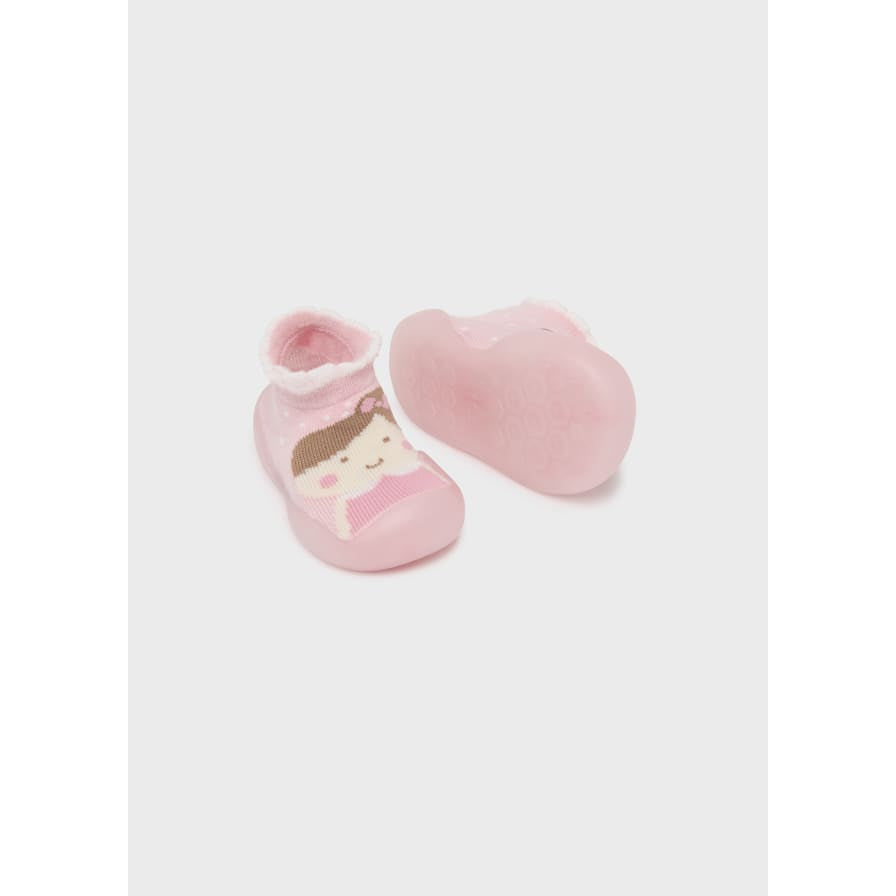Mayoral Sock Shoe with Sole - Baby Pink-MAYORAL-Little Giant Kidz