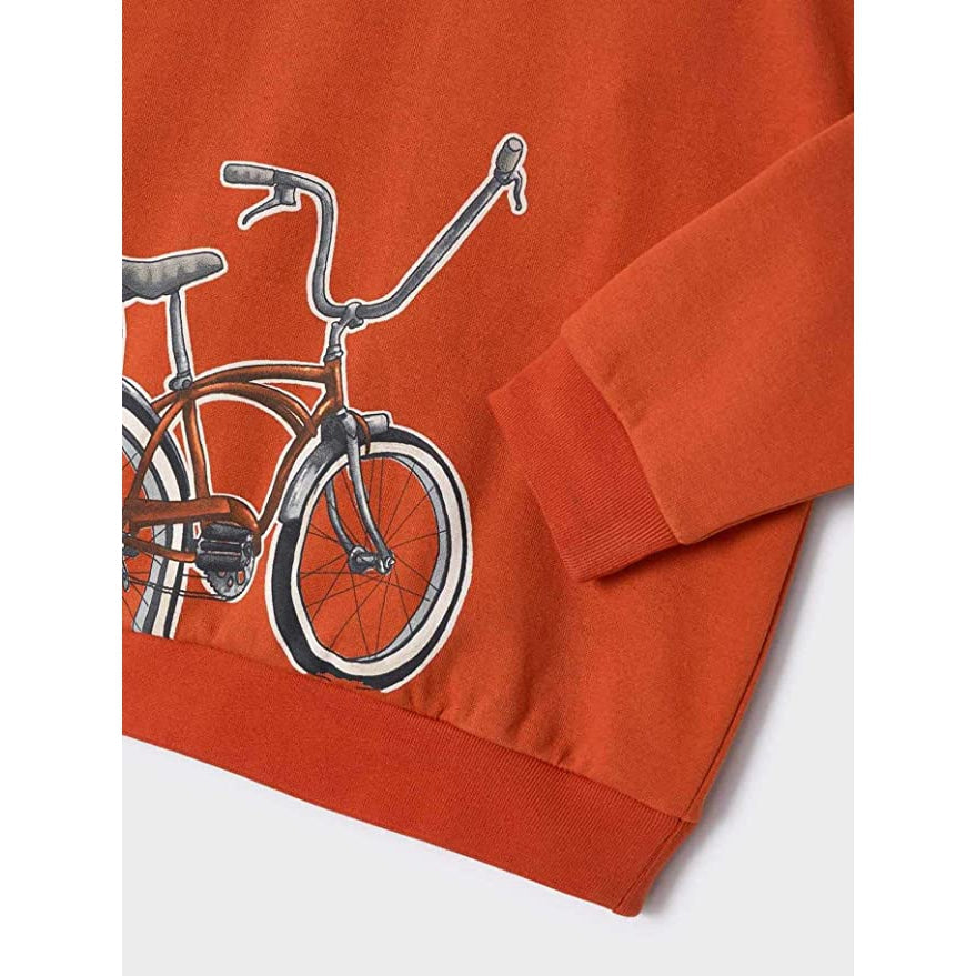Mayoral Vintage Bicycle Pullover Sweatshirt - Rust-MAYORAL-Little Giant Kidz