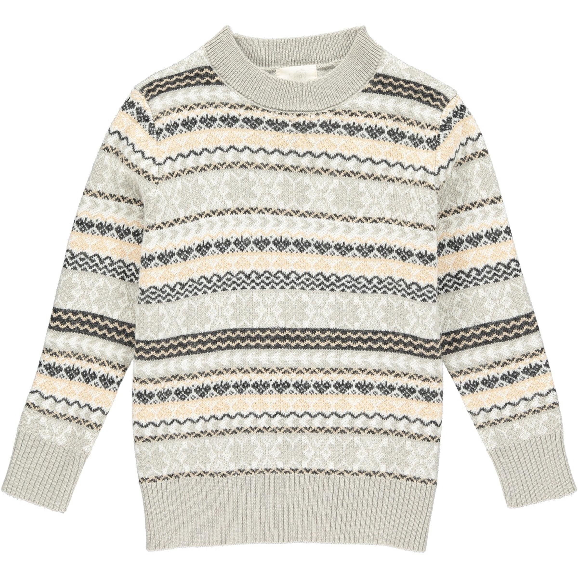 Me & Henry OSLO Sweater - Grey/Beige Fairisle-ME & HENRY-Little Giant Kidz