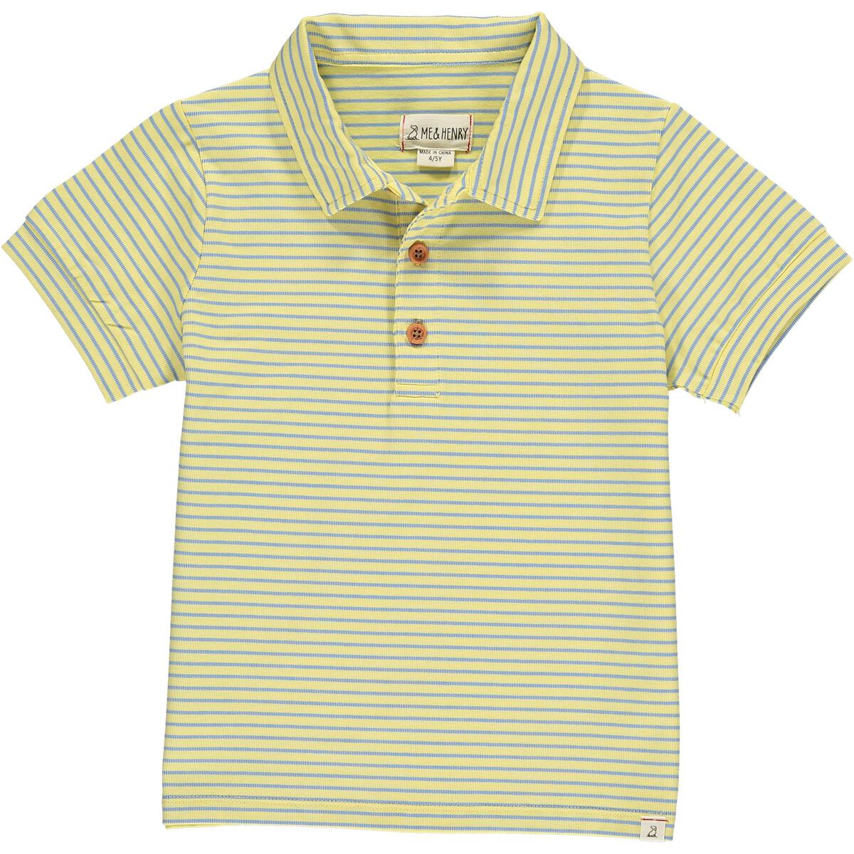 Me & Henry Yellow/Blue Stripe Flagstaff Polo-ME & HENRY-Little Giant Kidz
