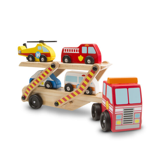 Melissa & Doug Classic Toy Emergency Vehicle Carrier-MELISSA & DOUG-Little Giant Kidz