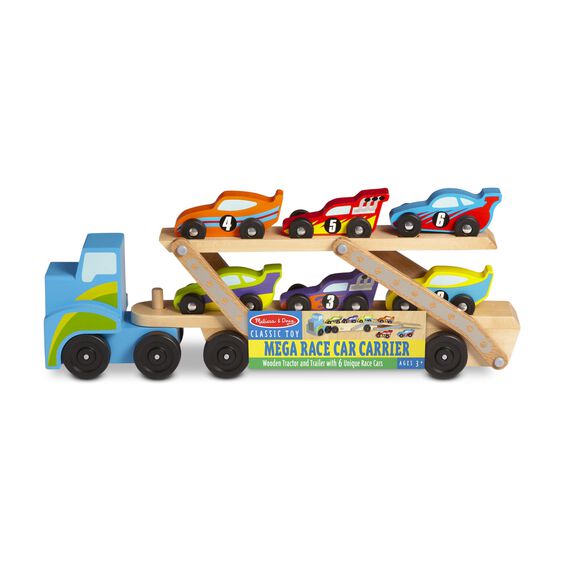 Melissa & Doug Classic Toy Mega Race Car Carrier-MELISSA & DOUG-Little Giant Kidz