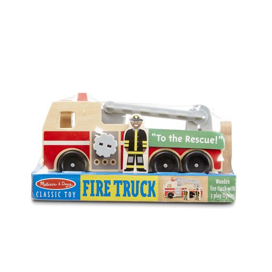 Melissa & Doug Classic Toy Wooden Fire Truck Play Set-MELISSA & DOUG-Little Giant Kidz