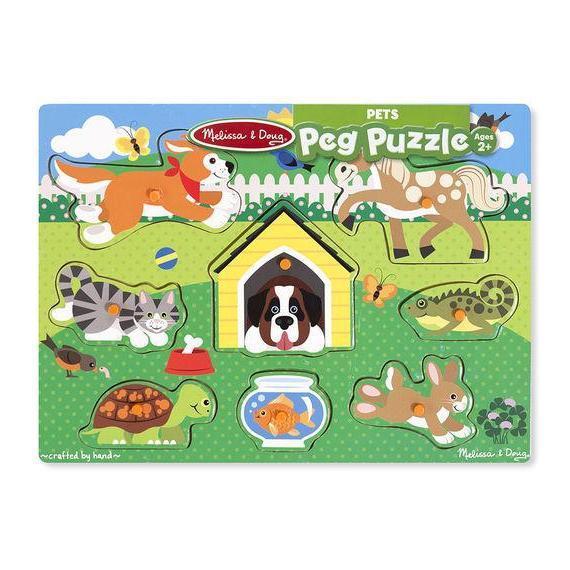 Melissa & Doug Peg Puzzle: Pets - 8 Pieces-MELISSA & DOUG-Little Giant Kidz