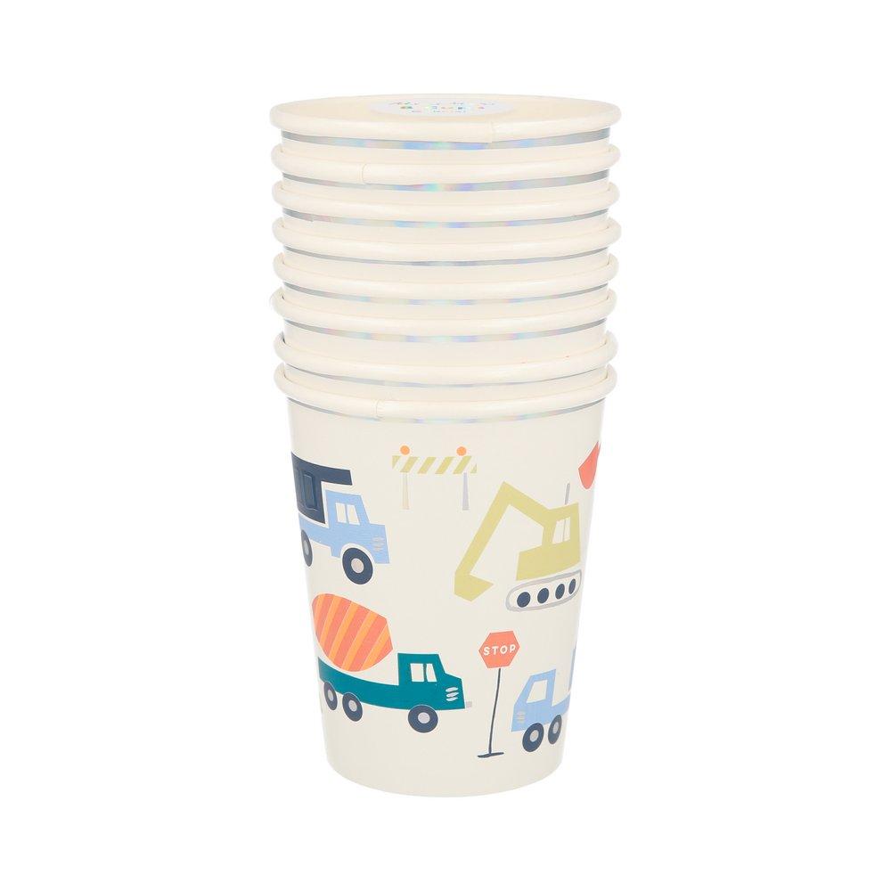Meri Meri Construction Cups (Set of 8)-Meri Meri-Little Giant Kidz