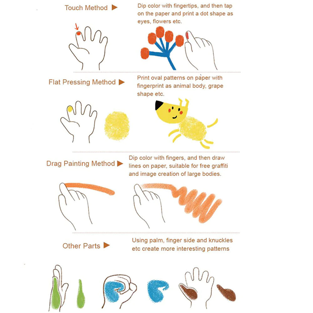 MiDeer Finger Paint Paper Book - 15 Pages-Mideer-Little Giant Kidz