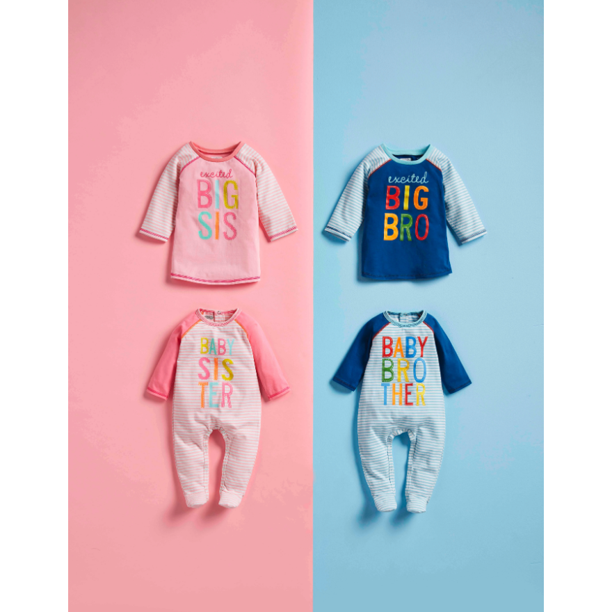 Mud Pie Baby Brother Striped Footed Sleeper-MUD PIE-Little Giant Kidz