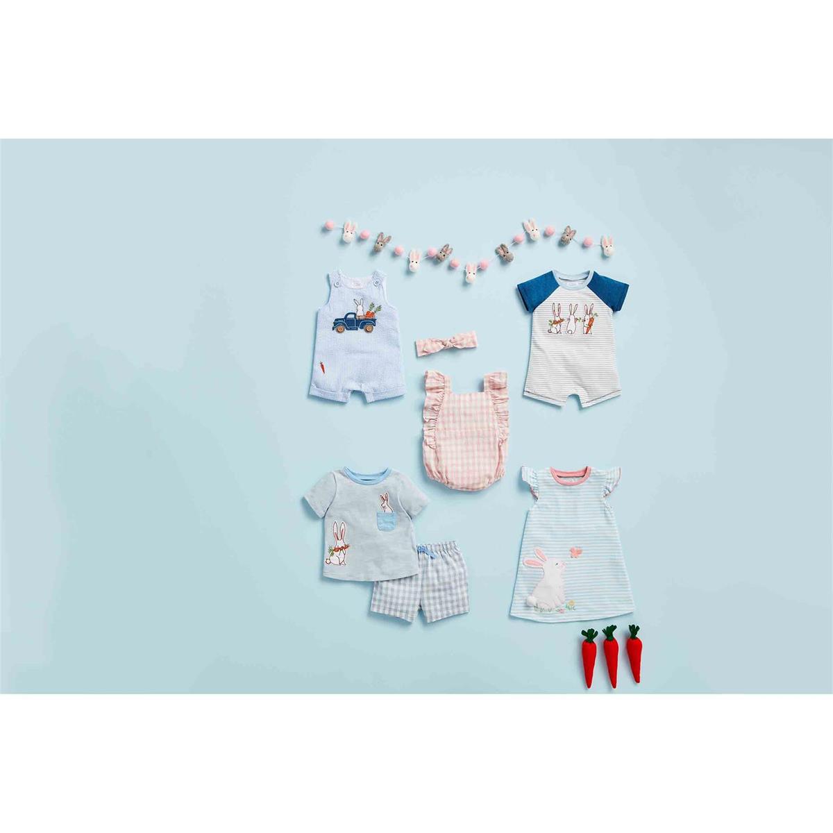 Mud Pie Bunny Applique Shortall-MUD PIE-Little Giant Kidz
