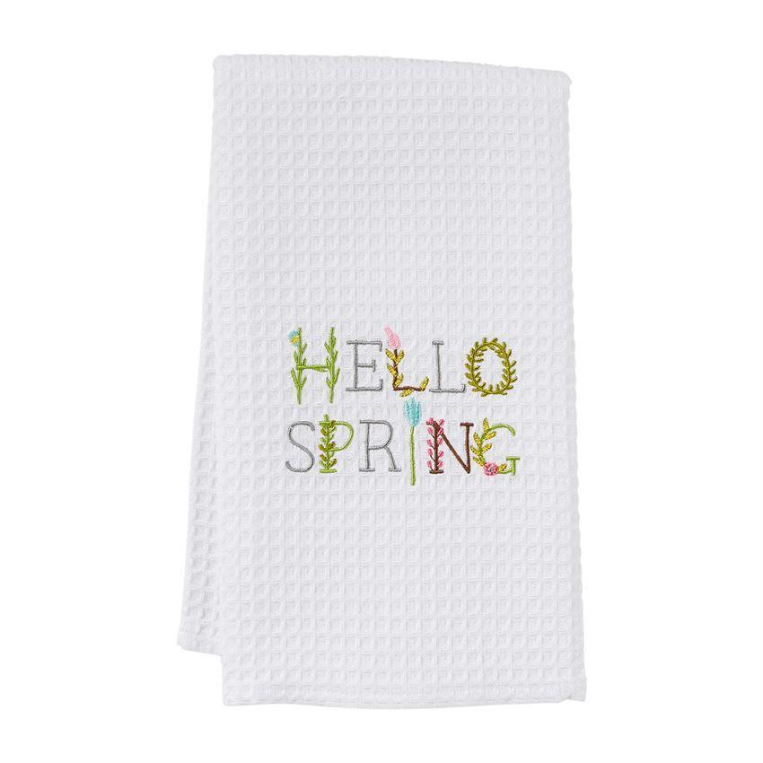 Mud Pie Easter Waffle Weave Embroidered Cotton Towel-MUD PIE-Little Giant Kidz