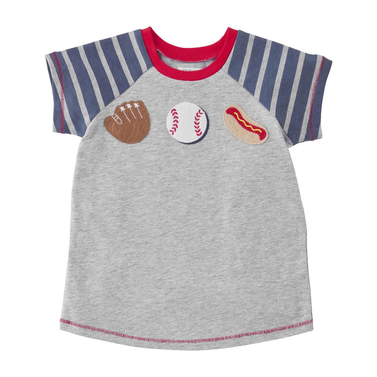 Mud Pie Grey Baseball Tee-MUD PIE-Little Giant Kidz