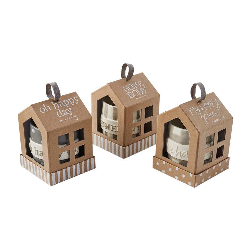 Mud Pie Hand-Painted Ceramic Happy Plaque Boxed Mug-MUD PIE-Little Giant Kidz