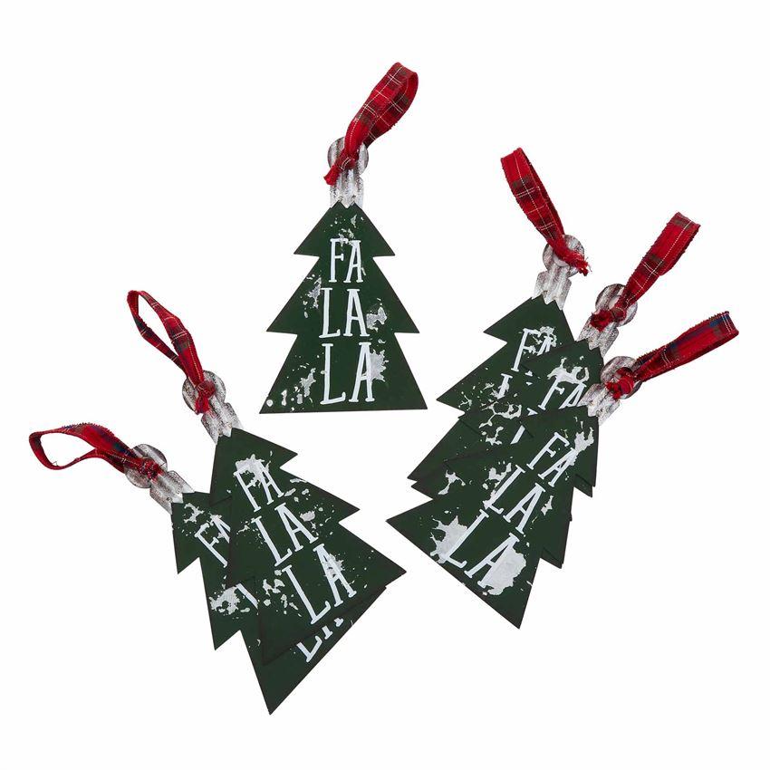 Mud Pie Printed Tin Ornament with Tartan Loop Hanger-MUD PIE-Little Giant Kidz