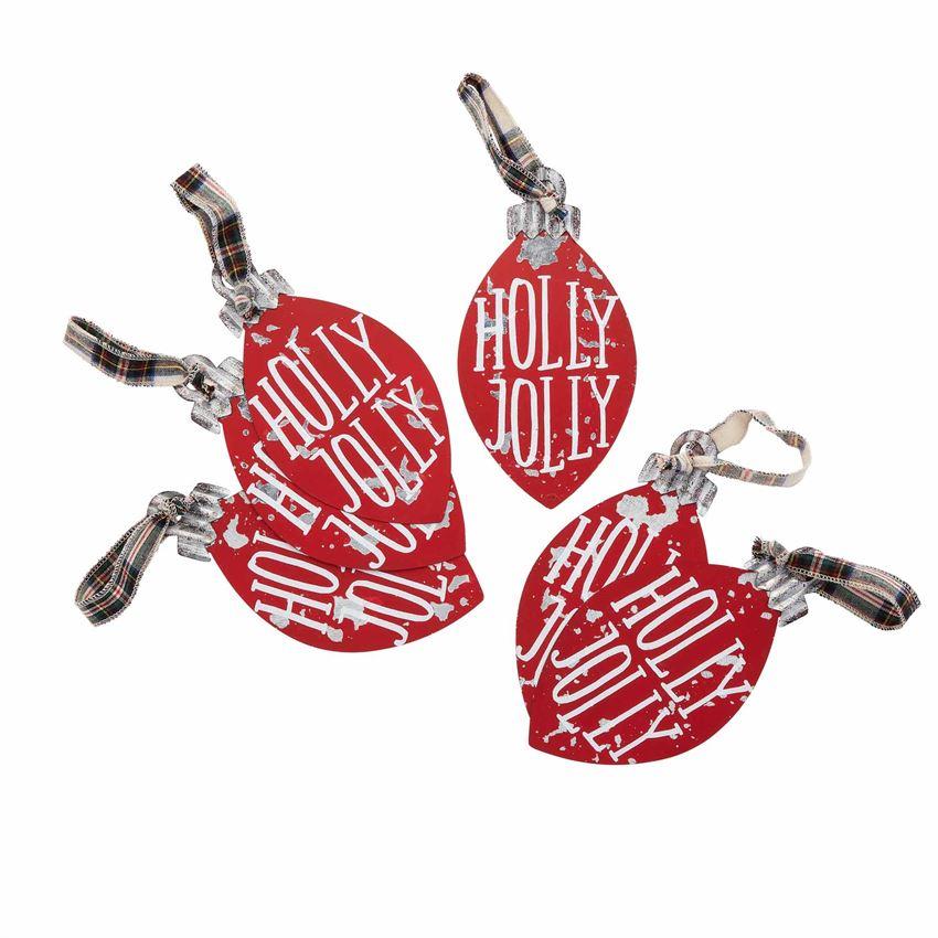 Mud Pie Printed Tin Ornament with Tartan Loop Hanger-MUD PIE-Little Giant Kidz