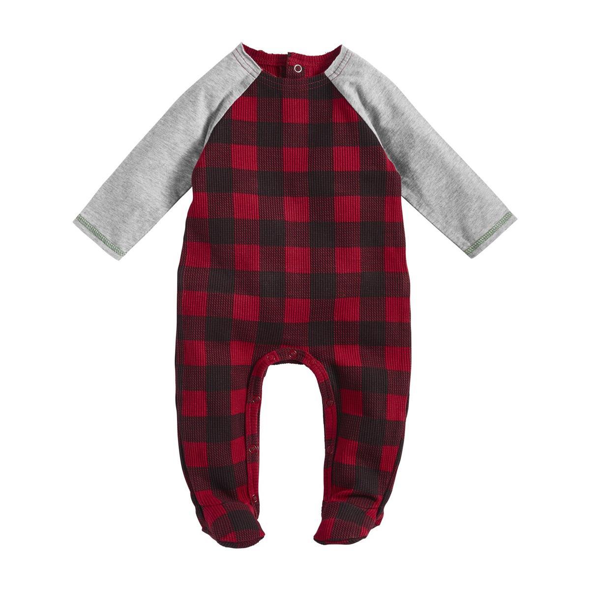 Mud Pie Red Buffalo Check "My First Christmas" Sleeper-MUD PIE-Little Giant Kidz