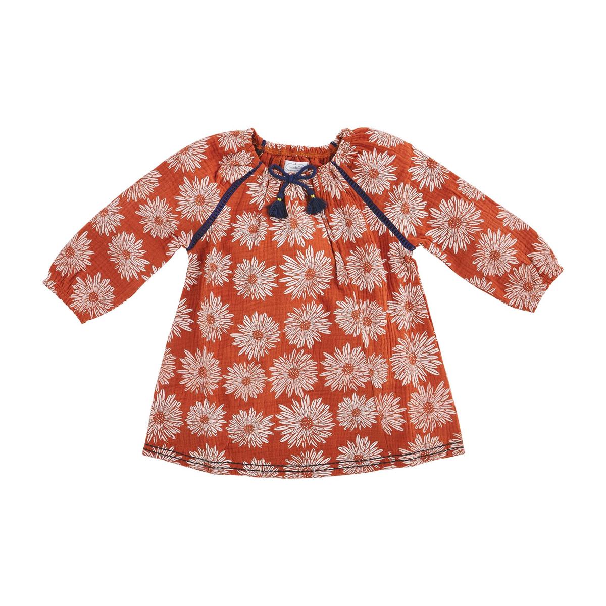 Mud Pie Rust Floral Dress-MUD PIE-Little Giant Kidz
