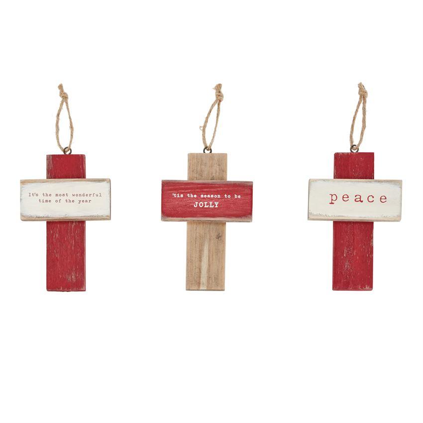 Mud Pie Sentiment Small Rugged Cross Ornament-MUD PIE-Little Giant Kidz