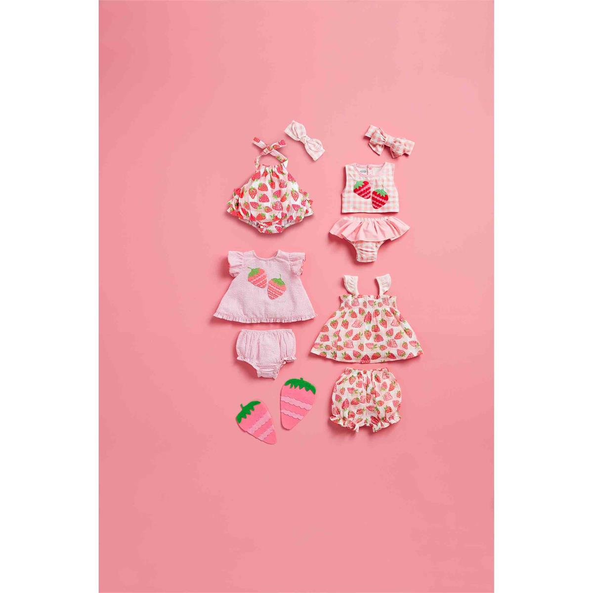 Mud Pie Strawberry Seersucker Pinafore Set-MUD PIE-Little Giant Kidz