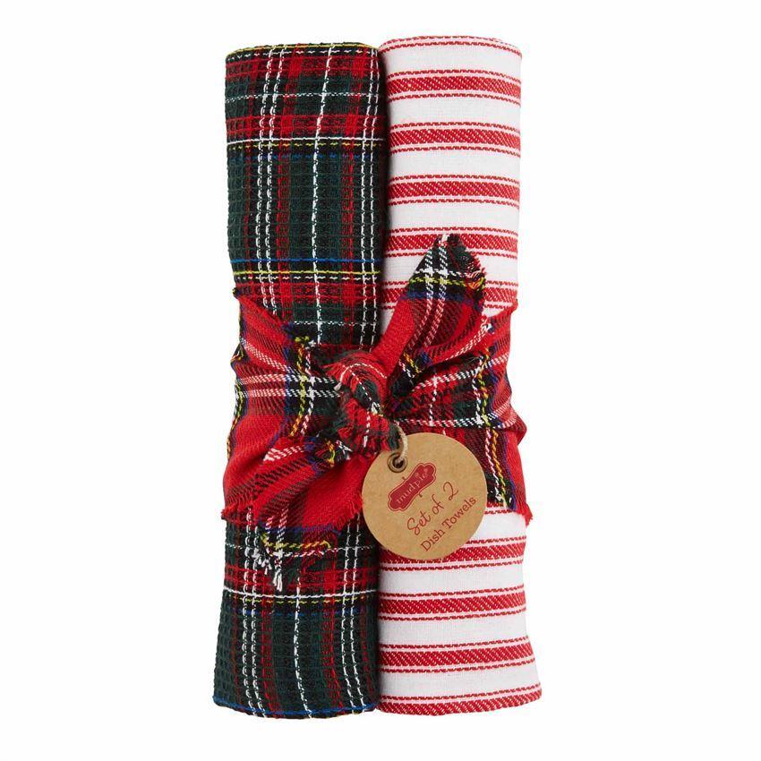 Mud Pie Tartan & Waffle Dish Towel Sets-MUD PIE-Little Giant Kidz