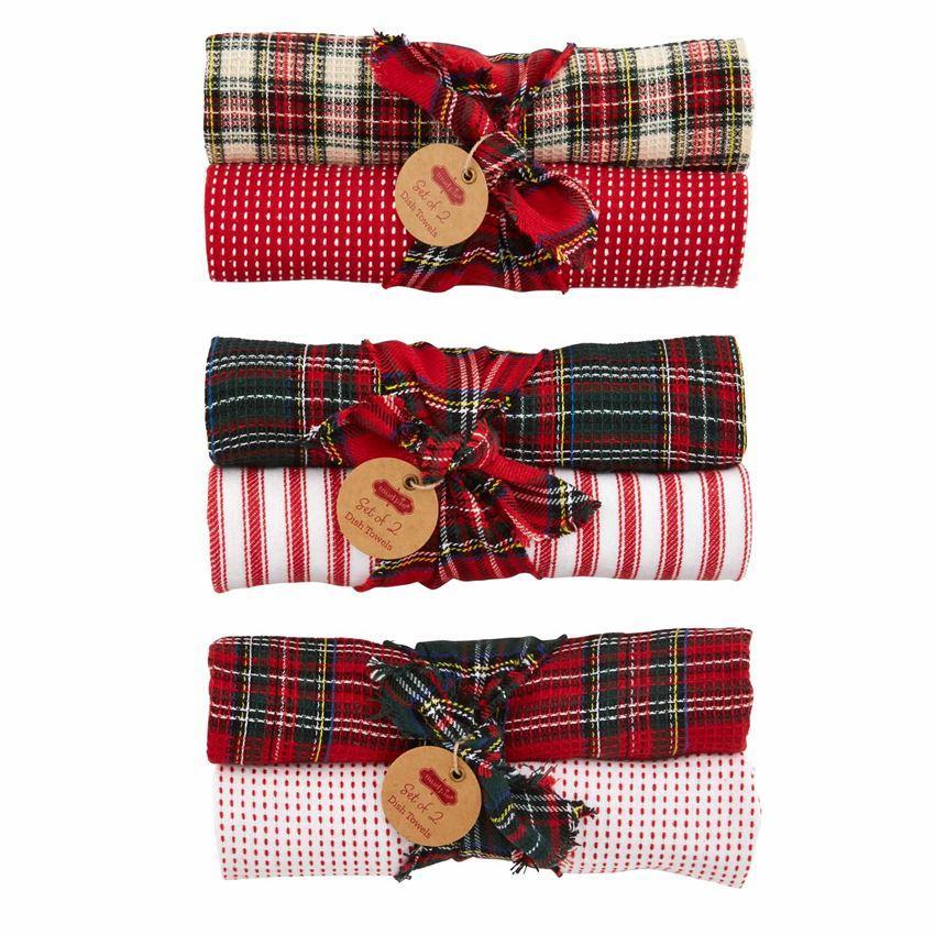 Mud Pie Tartan & Waffle Dish Towel Sets-MUD PIE-Little Giant Kidz