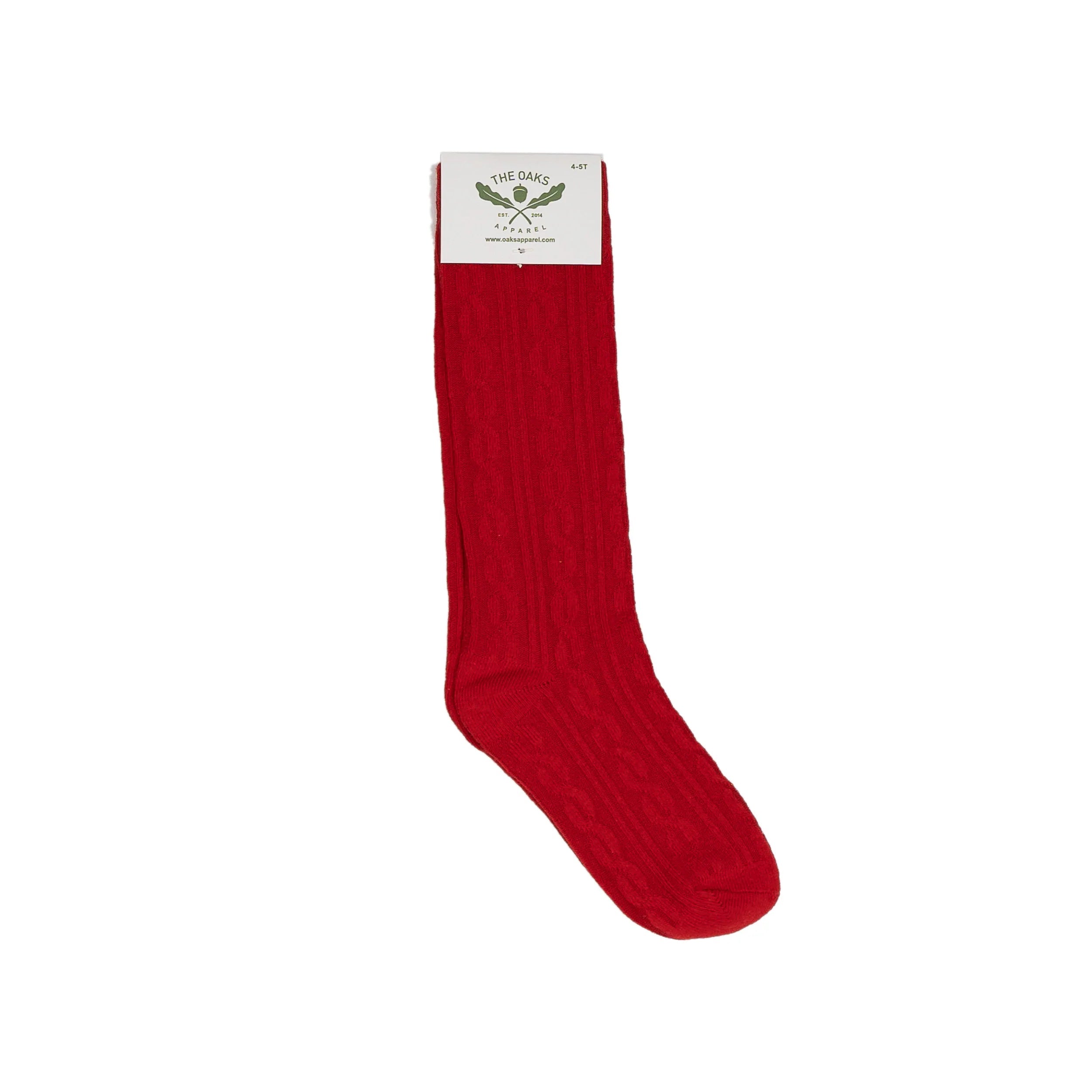 Oaks Apparel Braided Socks - Red-The Oaks Apparel-Little Giant Kidz