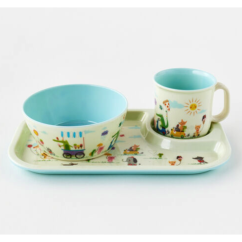 One Hundred 80 Degrees Melamine Animal Parade Kid's Dinner Set-ONE HUNDRED 80 DEGREES-Little Giant Kidz