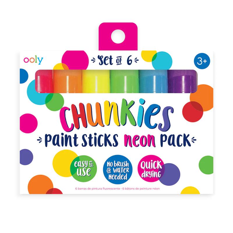 Ooly Chunkies Paint Sticks Neon Pack - Set of 6 Colors-OOLY-Little Giant Kidz