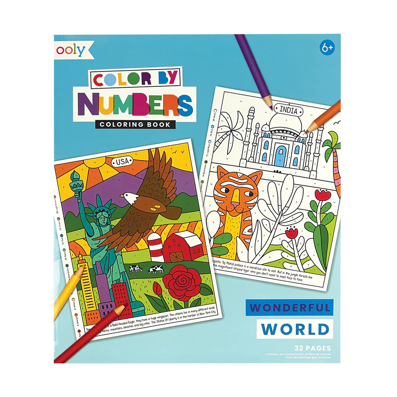 Ooly Color By Numbers Coloring Book - Wonderful World-OOLY-Little Giant Kidz