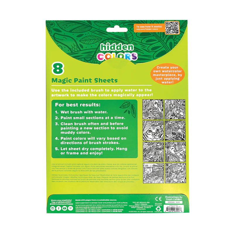 Ooly Hidden Colors Magic Paint Sheet - Magic Jungle-OOLY-Little Giant Kidz