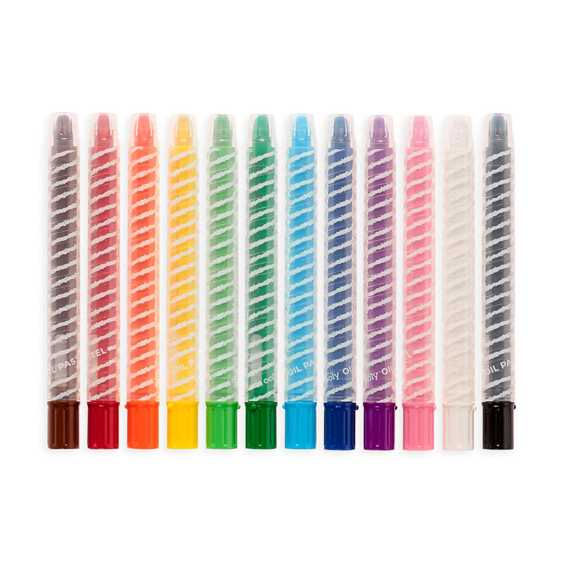 Ooly Twisty Stix Oil Pastels - Set of 12 Colors-OOLY-Little Giant Kidz