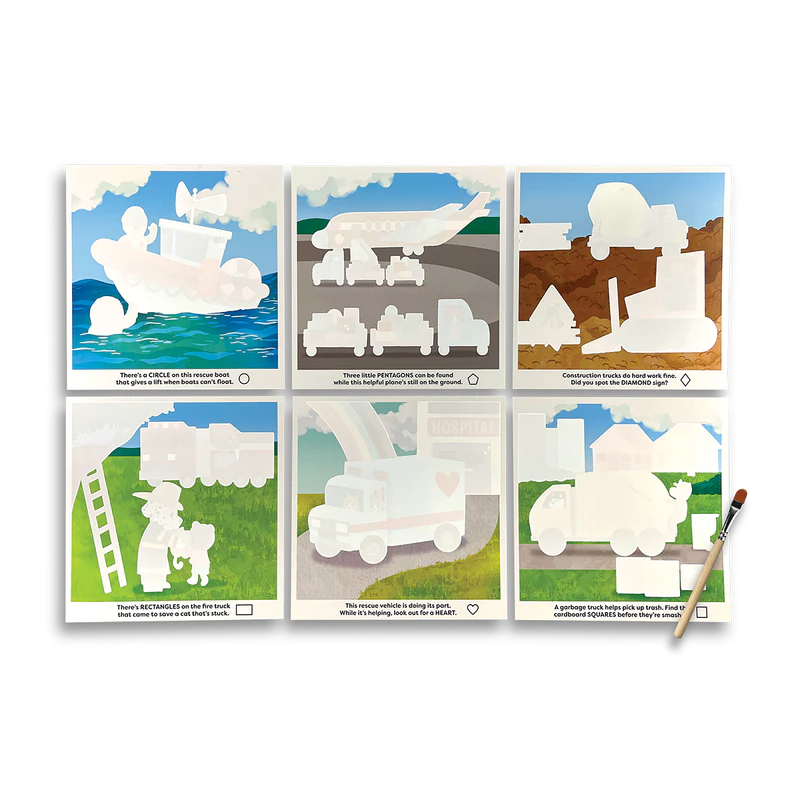 Ooly Water Amaze Water Reveal Boards - Helpful Vehicles-OOLY-Little Giant Kidz