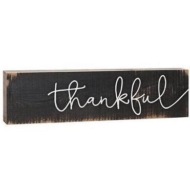P. Graham Dunn Small Wooden Sign Thankful-P. GRAHAM DUNN-Little Giant Kidz