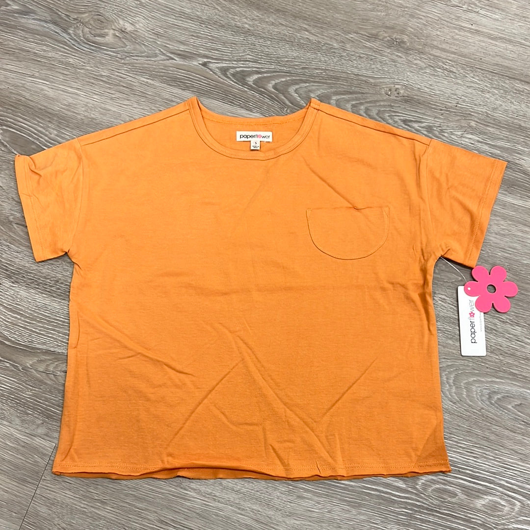 Paper Flower Acid Wash Round Pocket Tee-Paper Flower-Little Giant Kidz