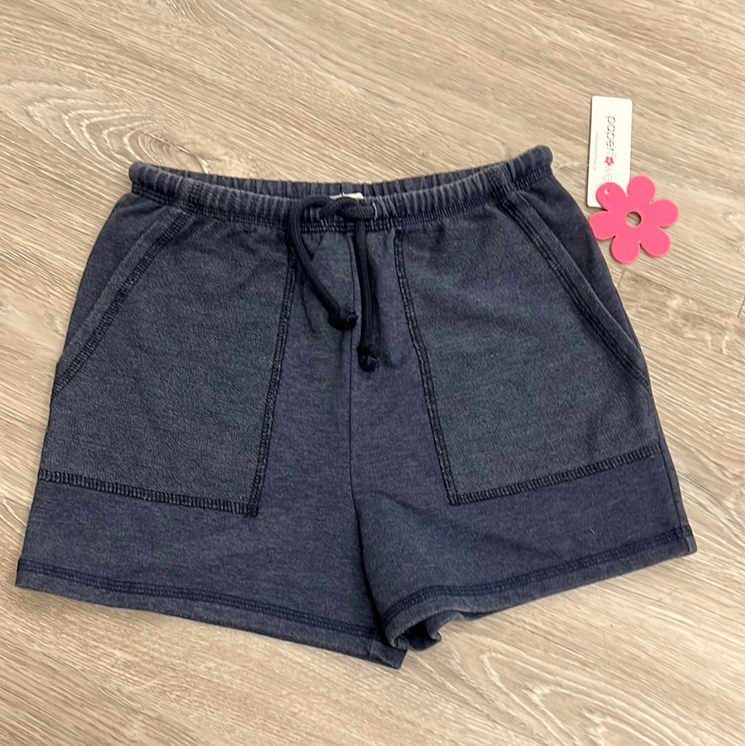 Paper Flower Black Washed Pocket Short-Paper Flower-Little Giant Kidz