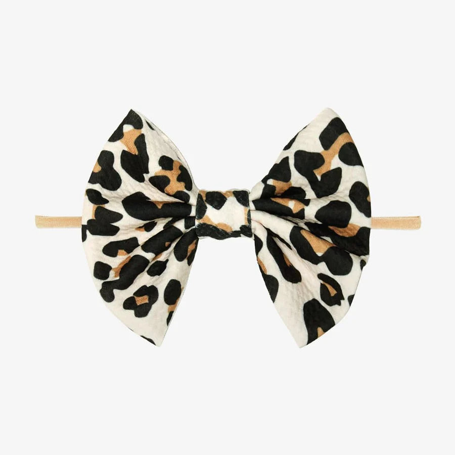 Posh Peanut Lana Leopard Tan Lulu Nylon Headband-POSH PEANUT-Little Giant Kidz