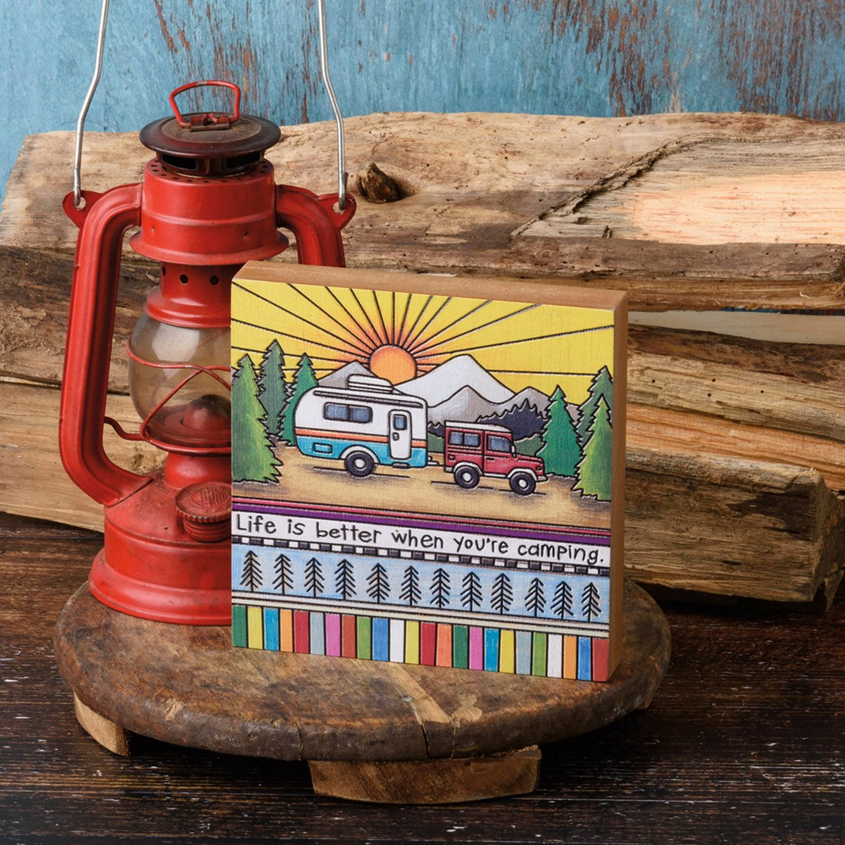 Primitives By Kathy Block Sign - Life Is Better When You're Camping-Primitives by Kathy-Little Giant Kidz