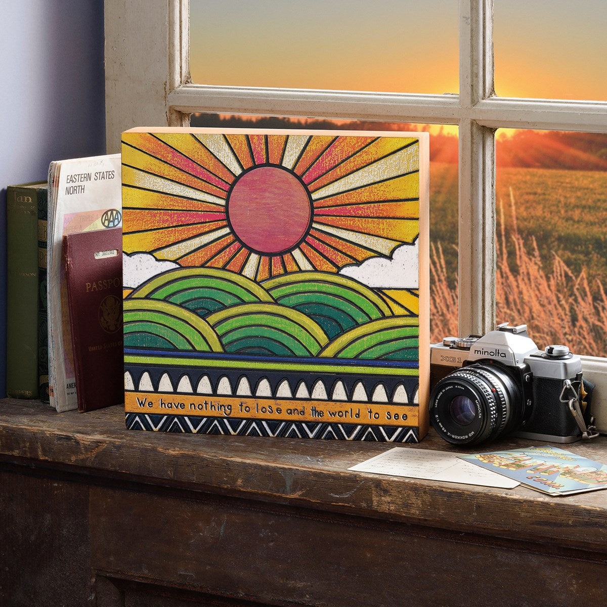 Primitives By Kathy Box Sign - Nothing To Lose And The World To See-Primitives by Kathy-Little Giant Kidz