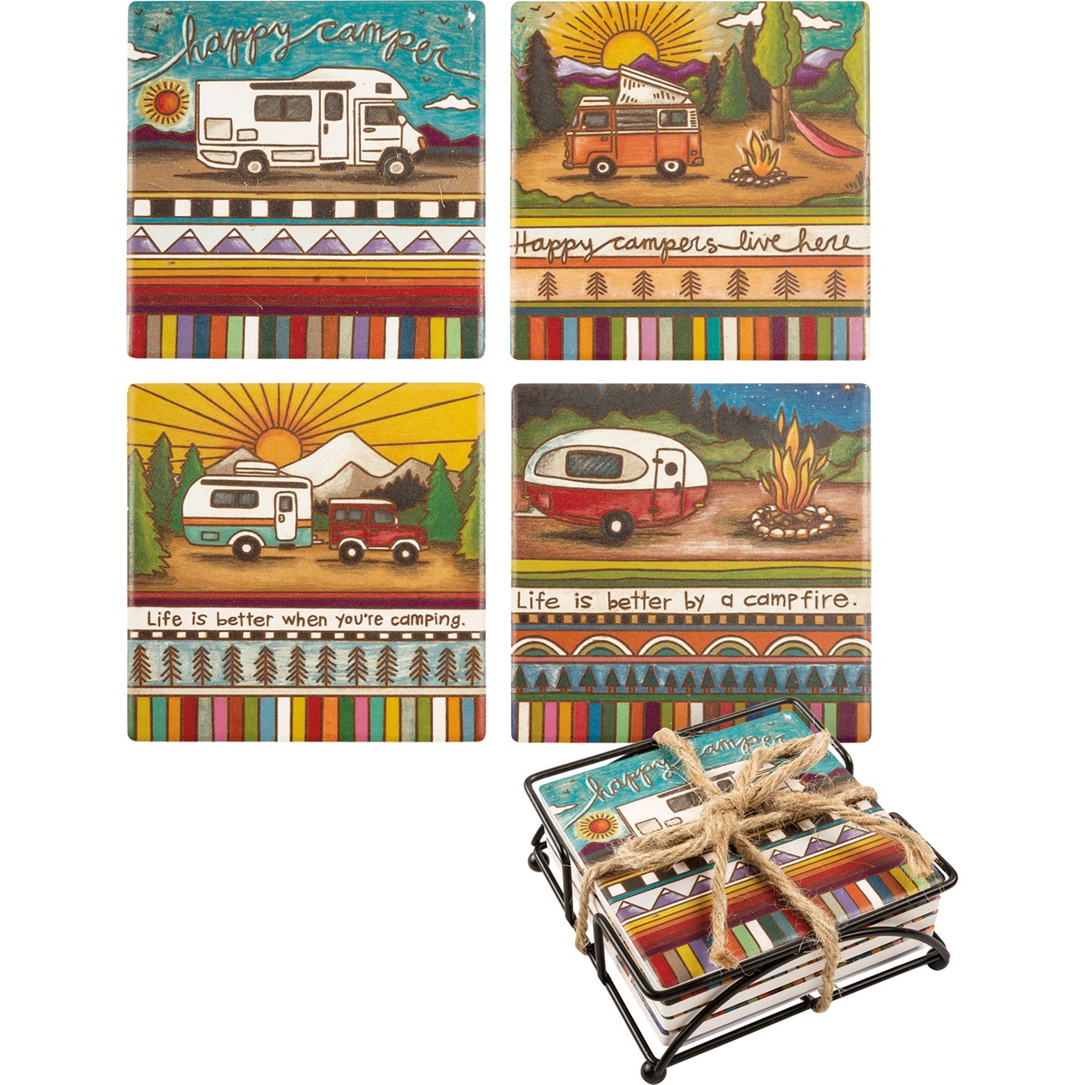 Primitives By Kathy Coaster Set - Camper-Primitives by Kathy-Little Giant Kidz