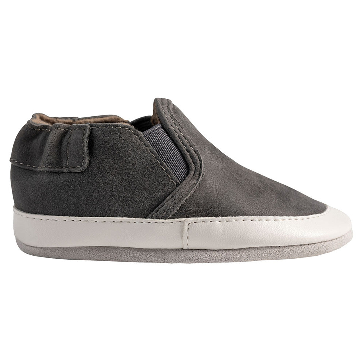 Robeez Liam Basic Soft Soles - Charcoal-ROBEEZ-Little Giant Kidz