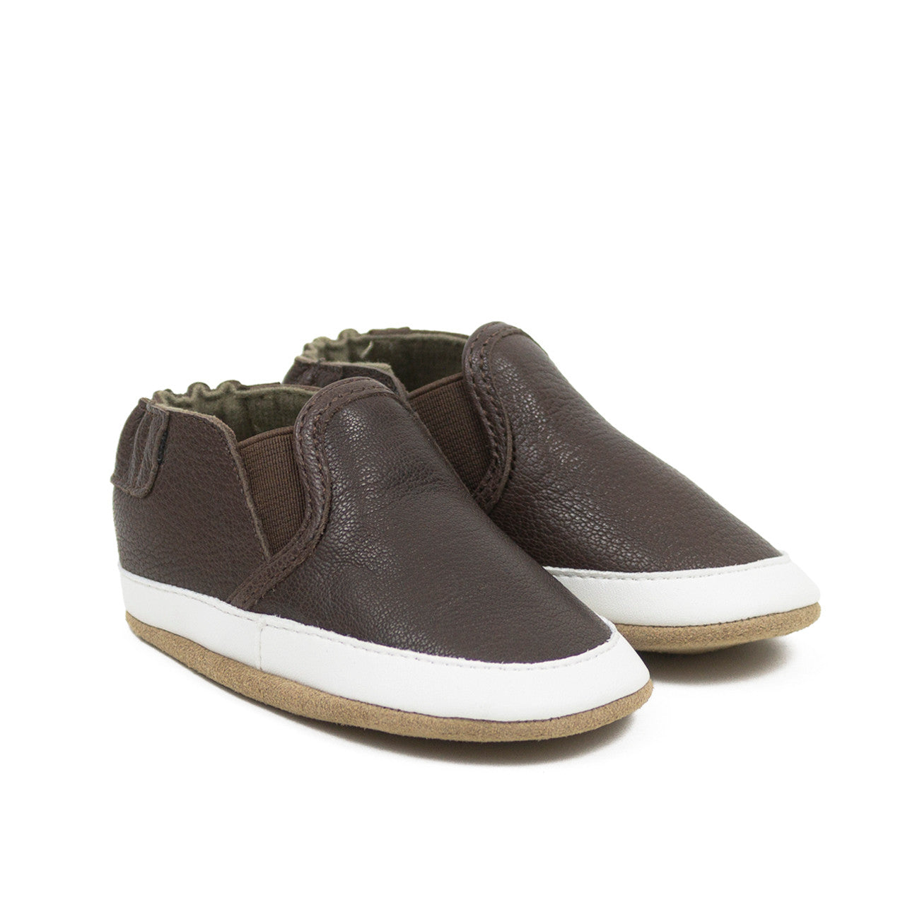 Robeez Liam Basic Soft Soles - Chocolate Brown-ROBEEZ-Little Giant Kidz