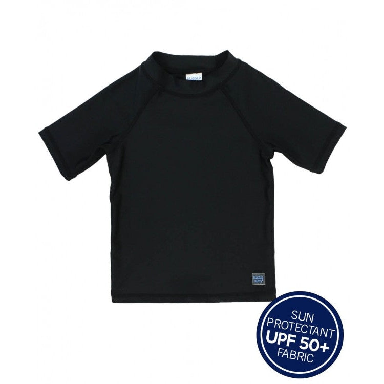 RuggedButts Black Short Sleeve Rash Guard-RUGGEDBUTTS-Little Giant Kidz