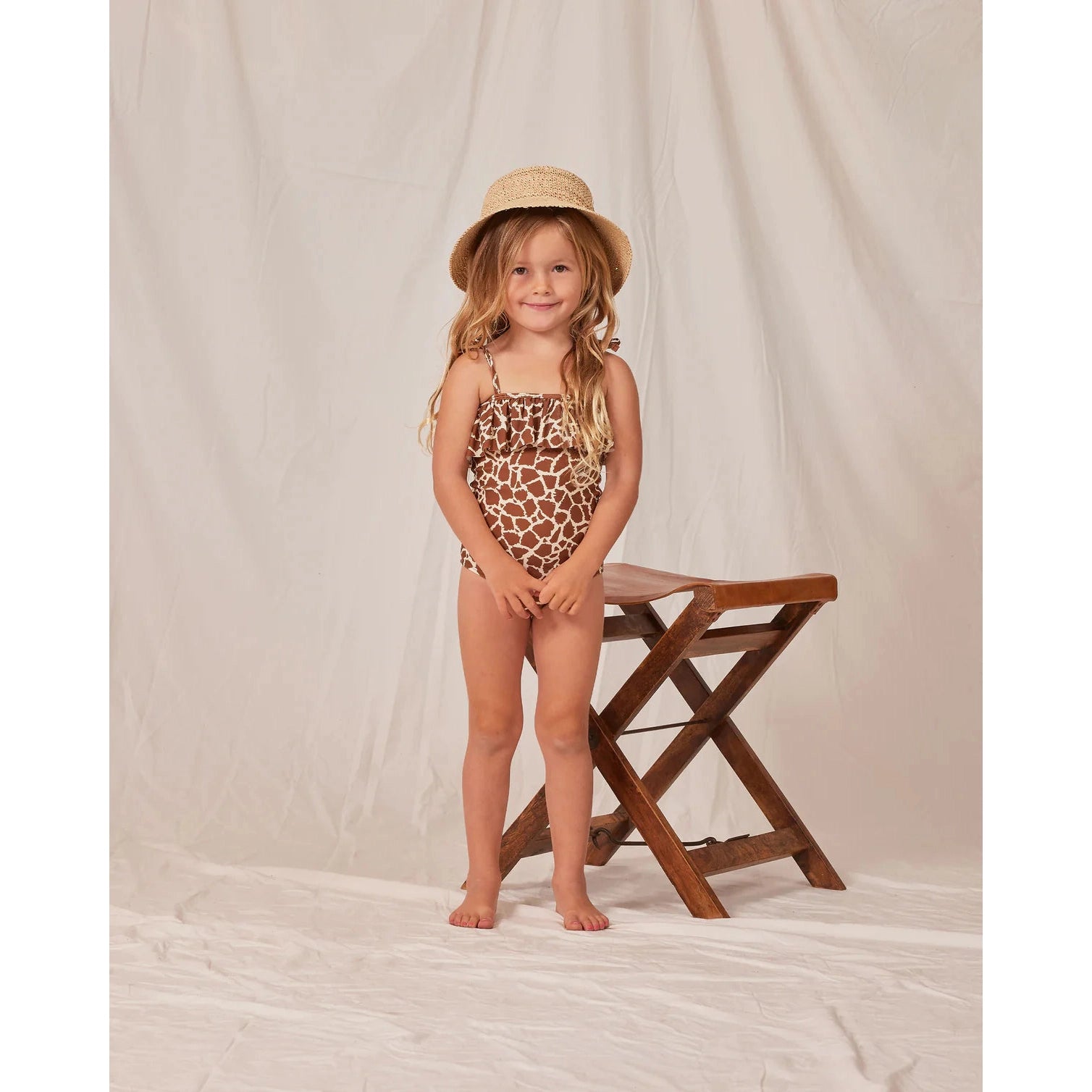 Rylee & Cru Giraffe Spots Ruffle One Piece Swimsuit-RYLEE & CRU-Little Giant Kidz