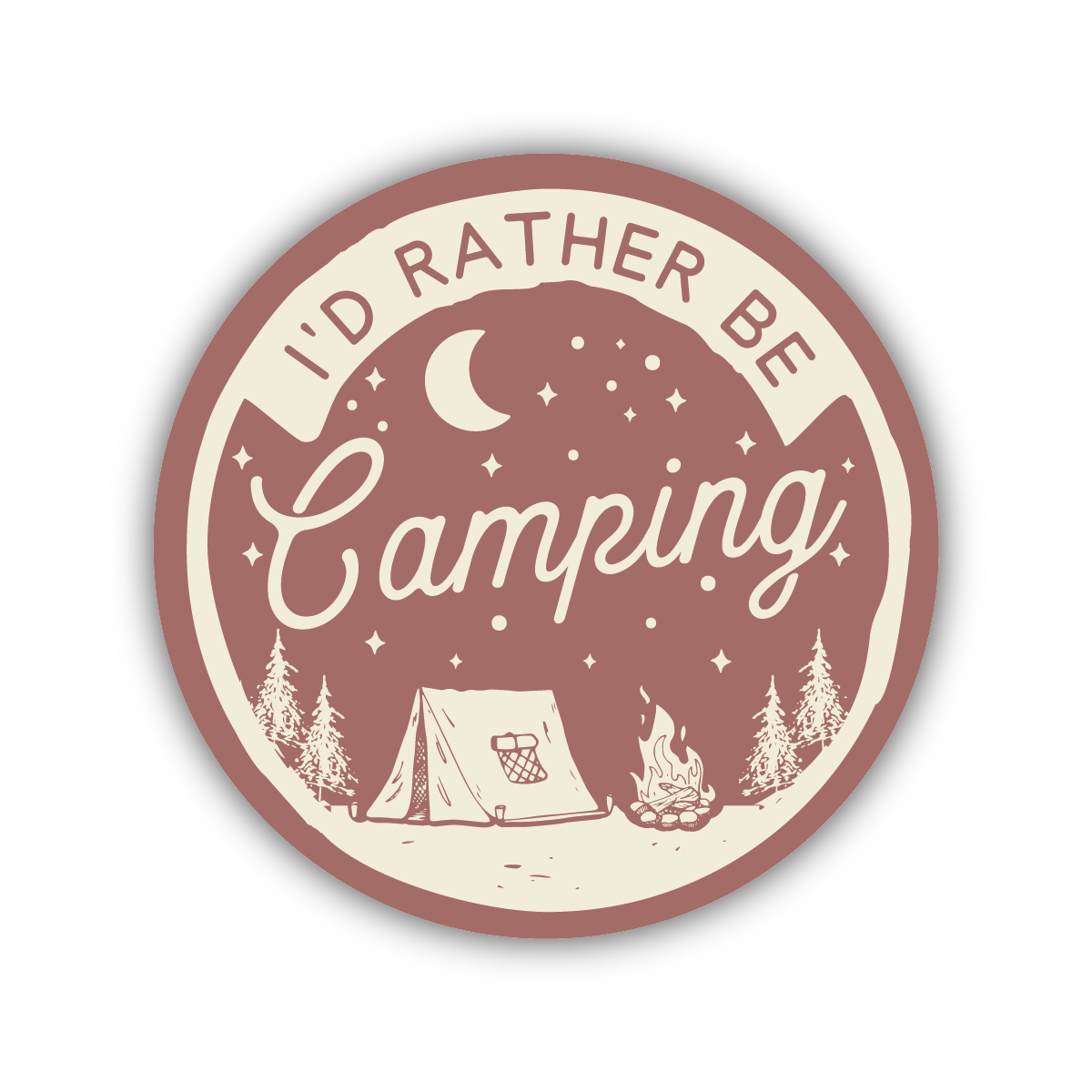 I'd Rather Be Camping Sticker