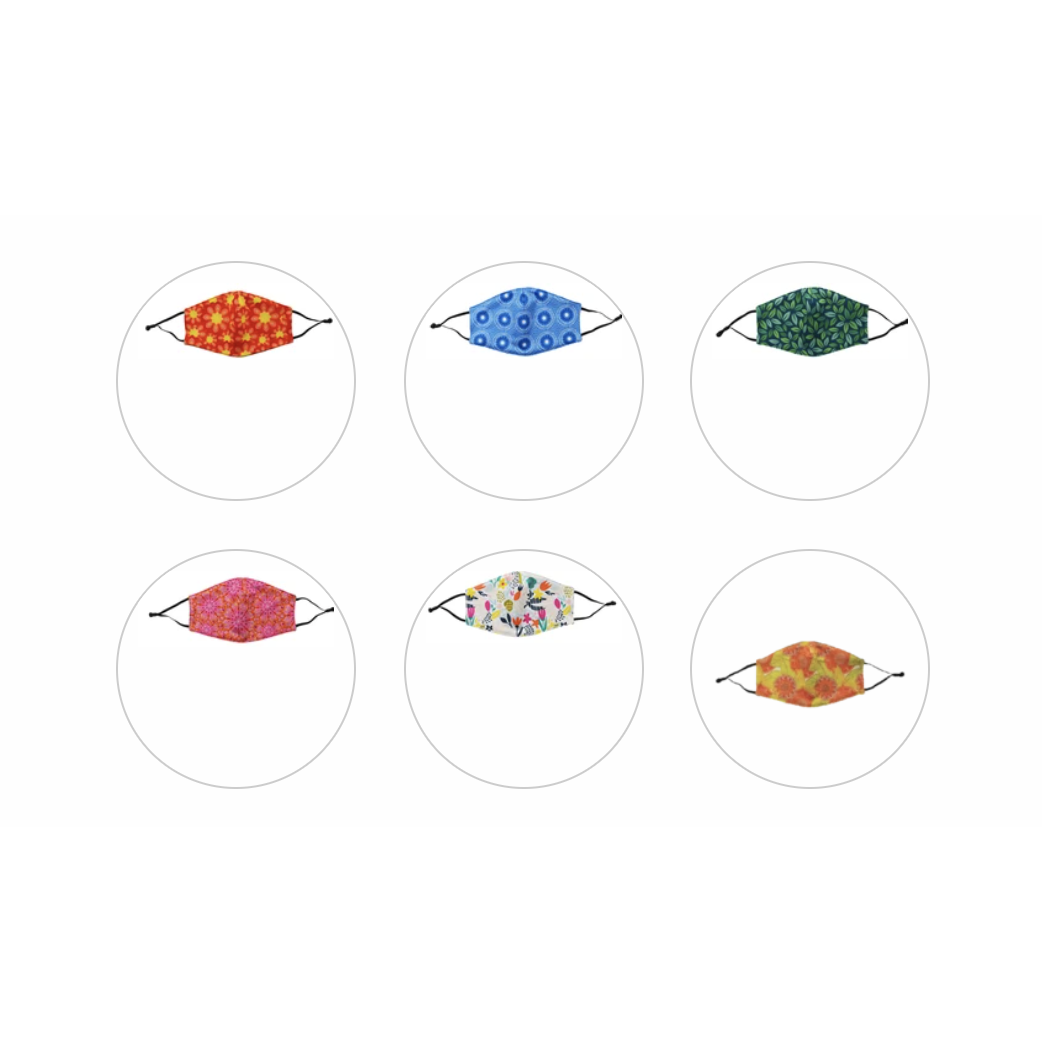 Streamline Imagined Floral Print Protective Fashion Face Masks - Assorted-Streamline Imagined-Little Giant Kidz