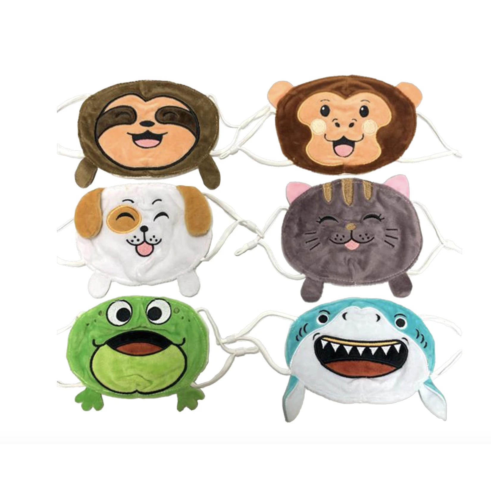 Streamline Imagined Plush Animal Kid Face Masks with Antibacterial Silver Ion Lining - Assorted-Streamline Imagined-Little Giant Kidz
