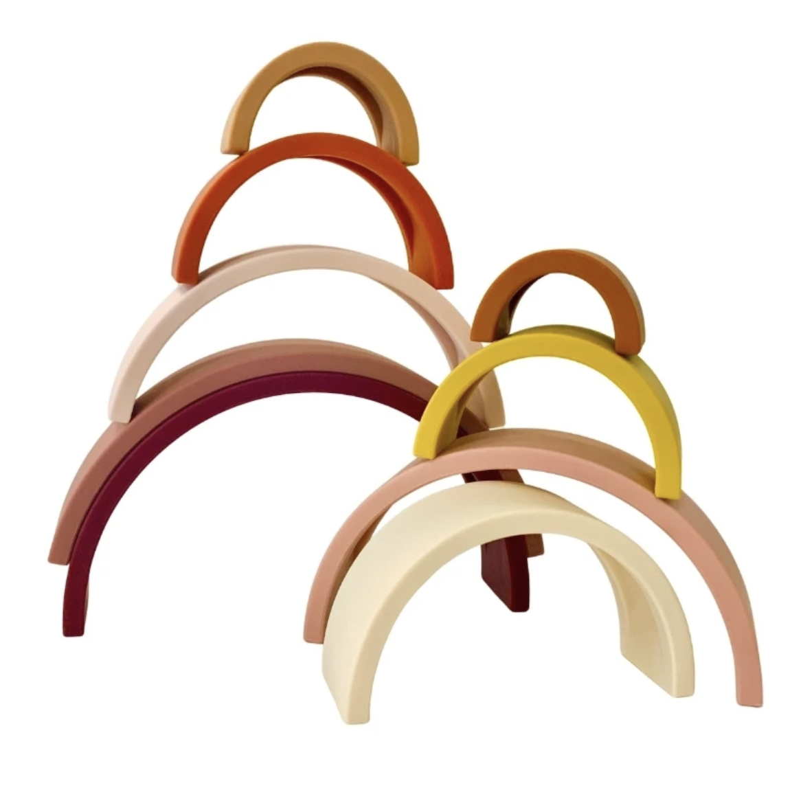 Sugar + Maple Silicone Stacking Rainbow - Neutral Tones 9 Piece-SUGAR AND MAPLE-Little Giant Kidz