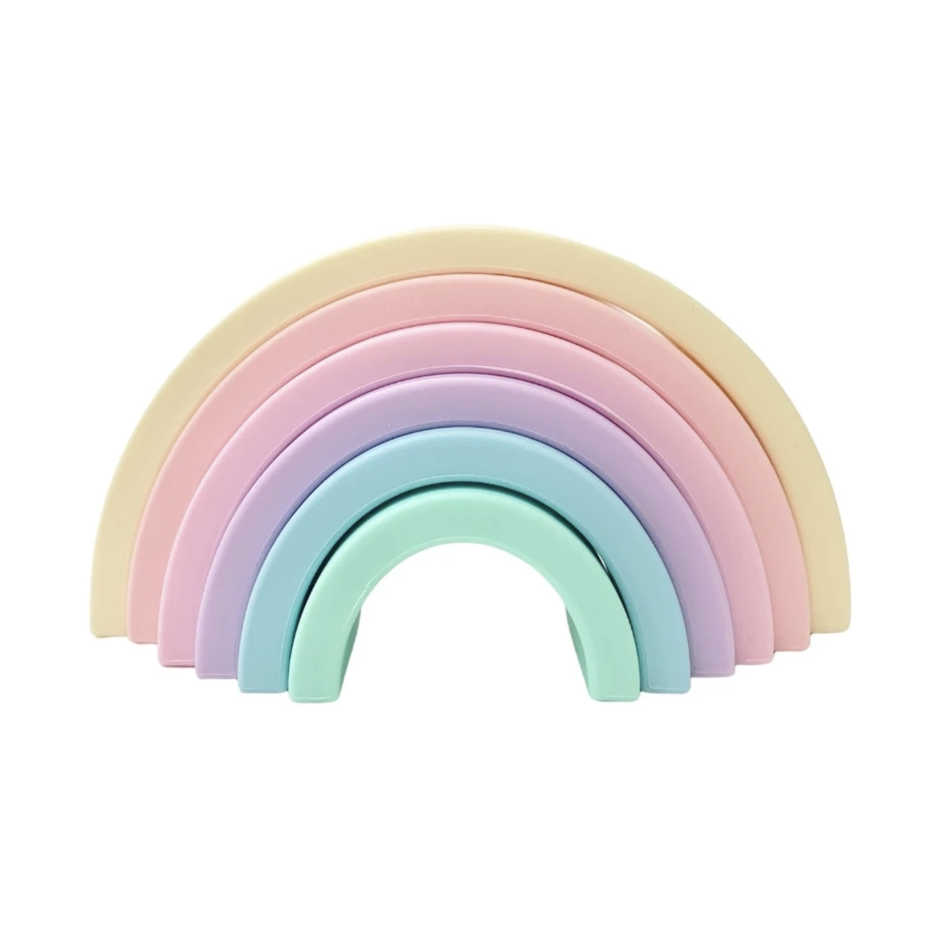 Sugar + Maple Silicone Stacking Rainbow - Pastel 6 Piece-SUGAR AND MAPLE-Little Giant Kidz