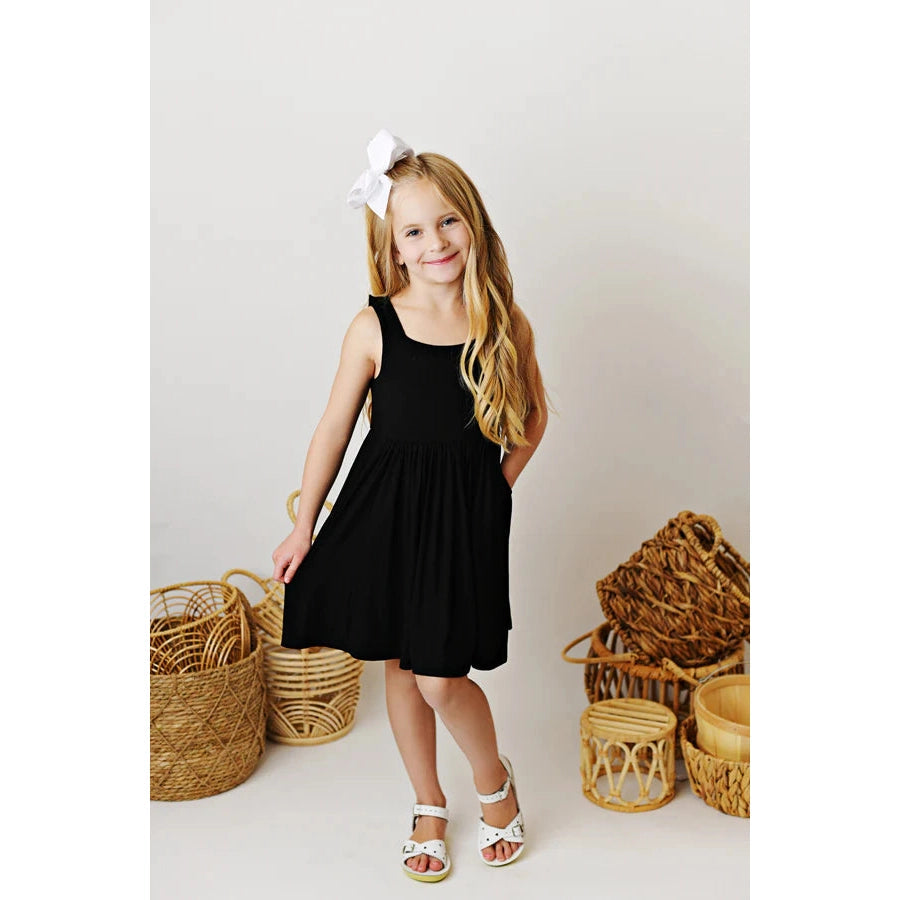 Swoon Baby Black Bamboo Pocket Dress-Swoon Baby Clothing-Little Giant Kidz