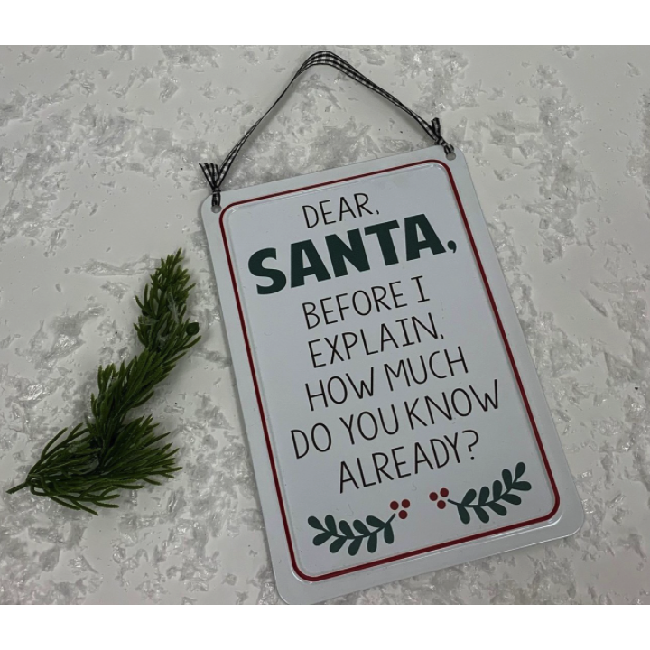 Trade Cie 8" Metal Sign Santa Before I Explain-TRADE CIE, LLC-Little Giant Kidz